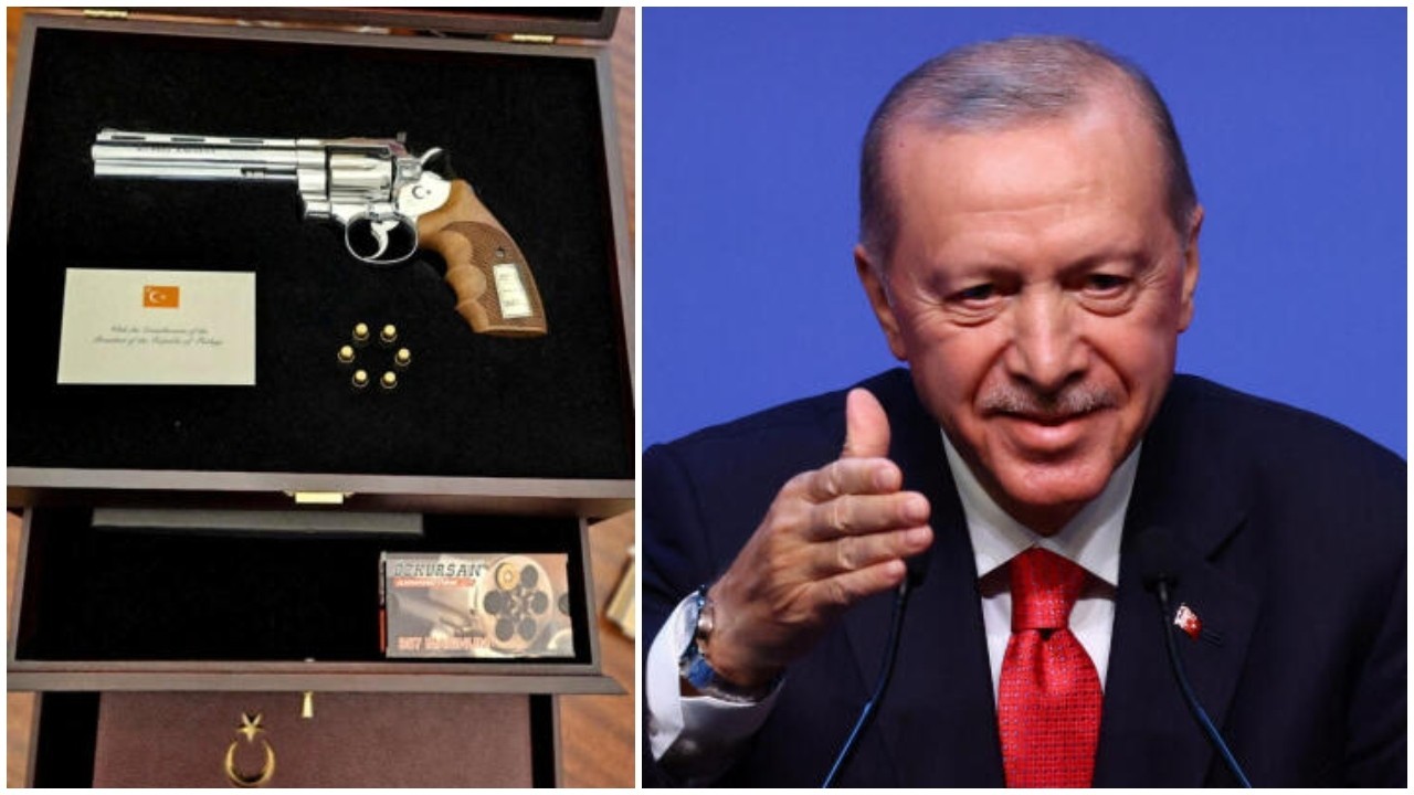 NATO Row Turkey Gift: Erdogan Gives Revolvers to Leaders