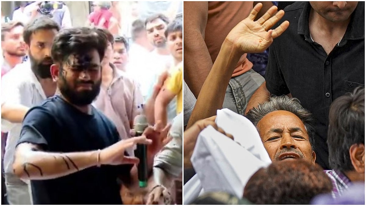 High drama at Jantar Mantar as Sonam Wangchuk forcefully hospitalised, ink thrown on Abhijeet Dipke