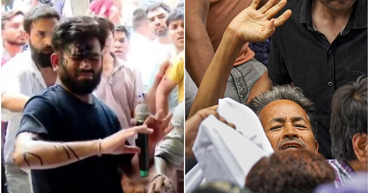 High drama at Jantar Mantar as Sonam Wangchuk forcefully hospitalised, ink thrown on Abhijeet Dipke