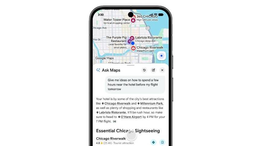 Ask Maps to offer Personalised Intelligence-powered recommendation on Google Maps app.