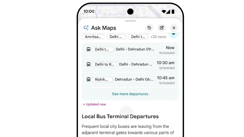 Ask Maps to offer real-time public transit details.