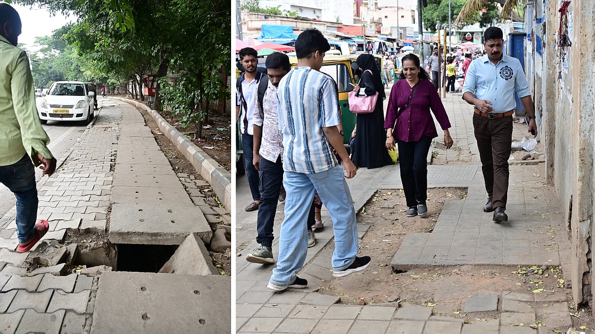 ‘Footpath may be clear, but walking is impossible': Bengaluru residents flag broken paths