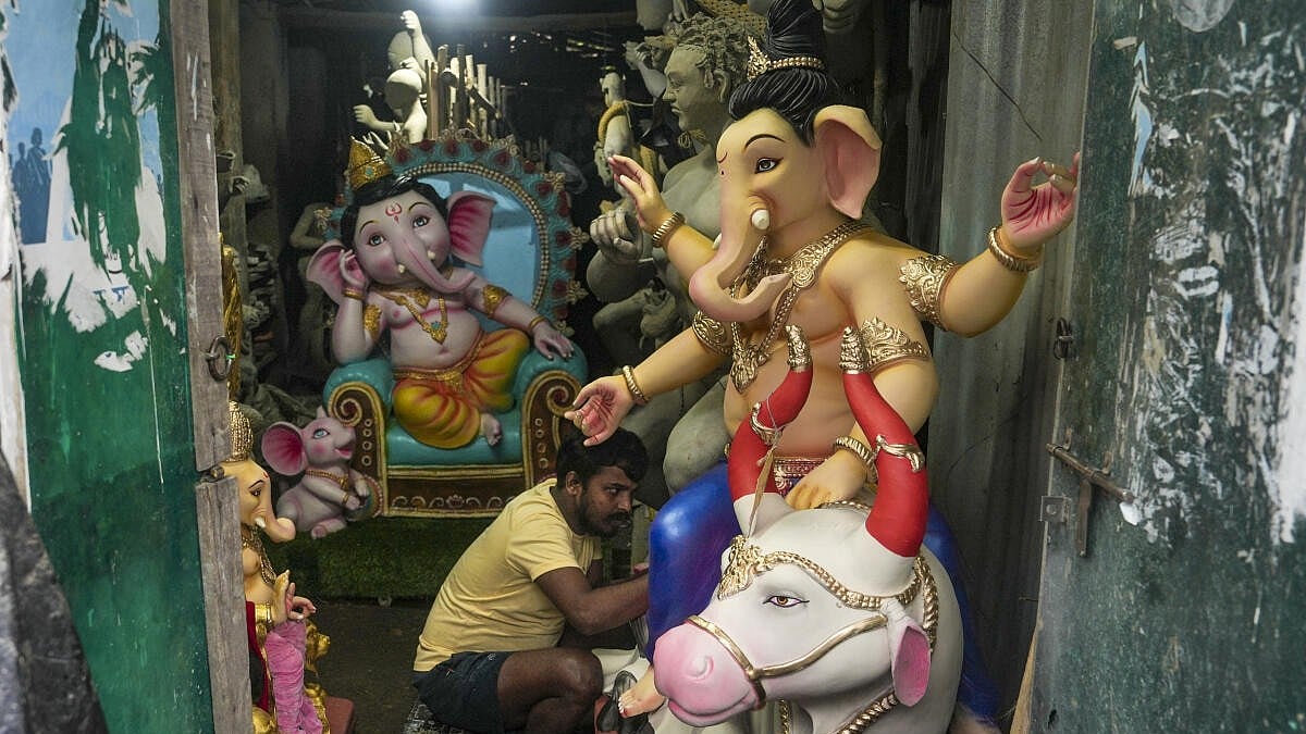 Mumbai welcomes Lord Ganesha amid rains and music debates, over 3 lakh idols to be installed