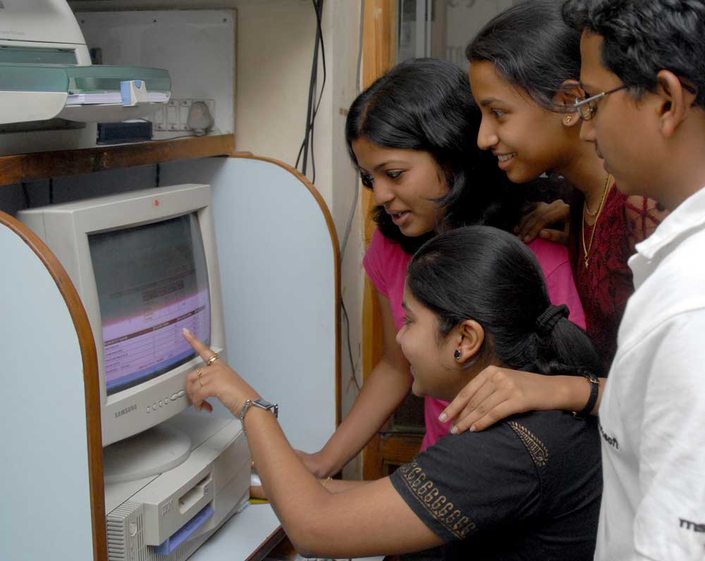 Online access to II PUC marks cards