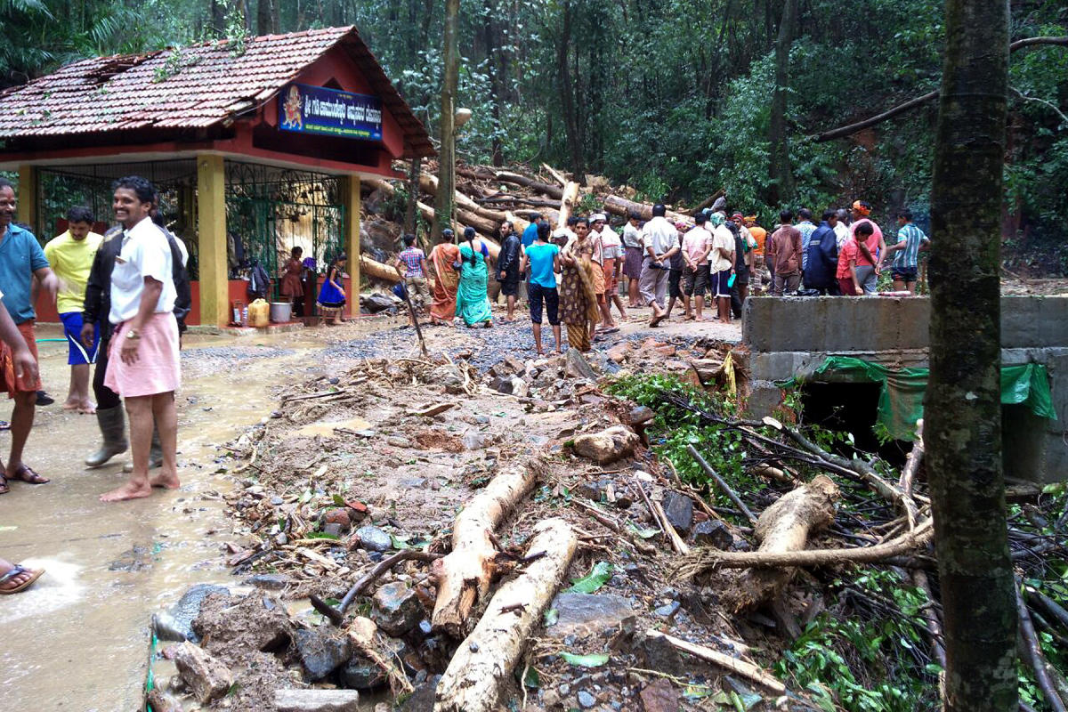 Landslide blocks Bisile Ghat Road