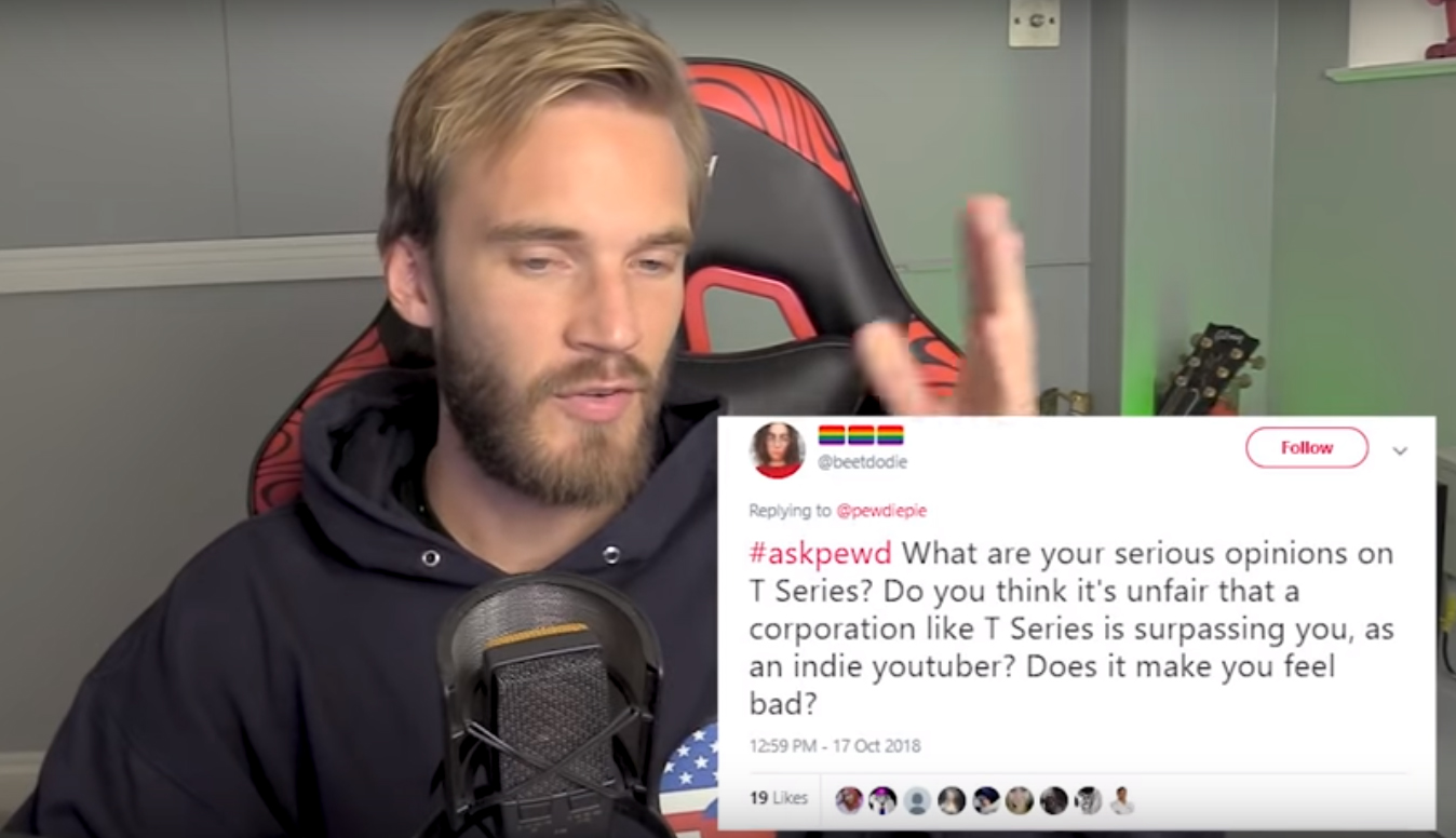 Fan goes all out to support PewDiePie against T-Series