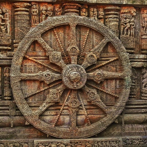 One of the 24 wheels or sundials
