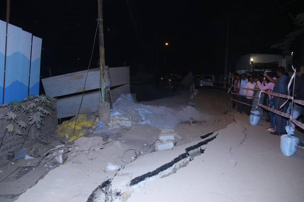 Sanction plan held back as road caves in