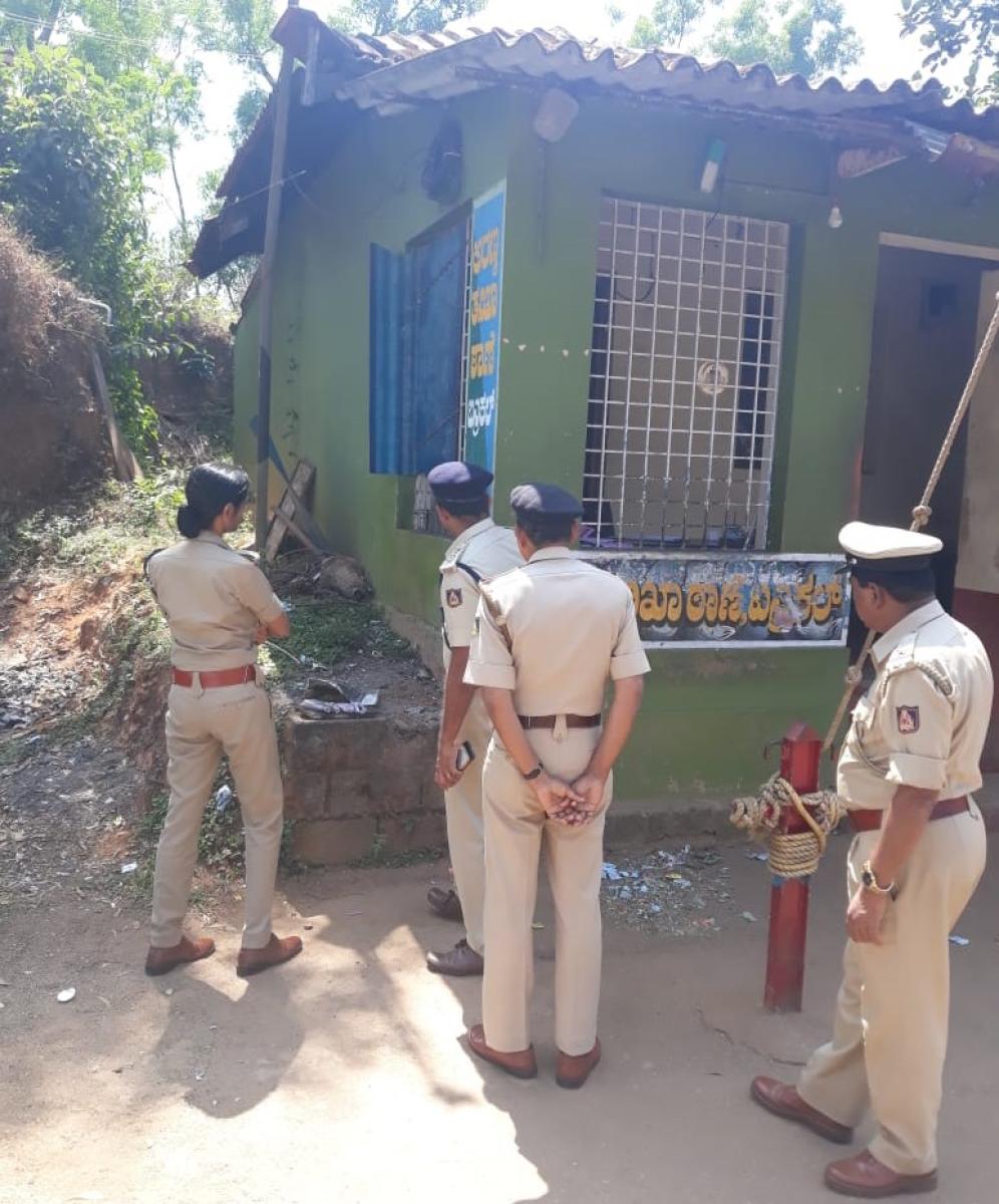 Petrol bombs hurled at forest checkpost near Kalasa