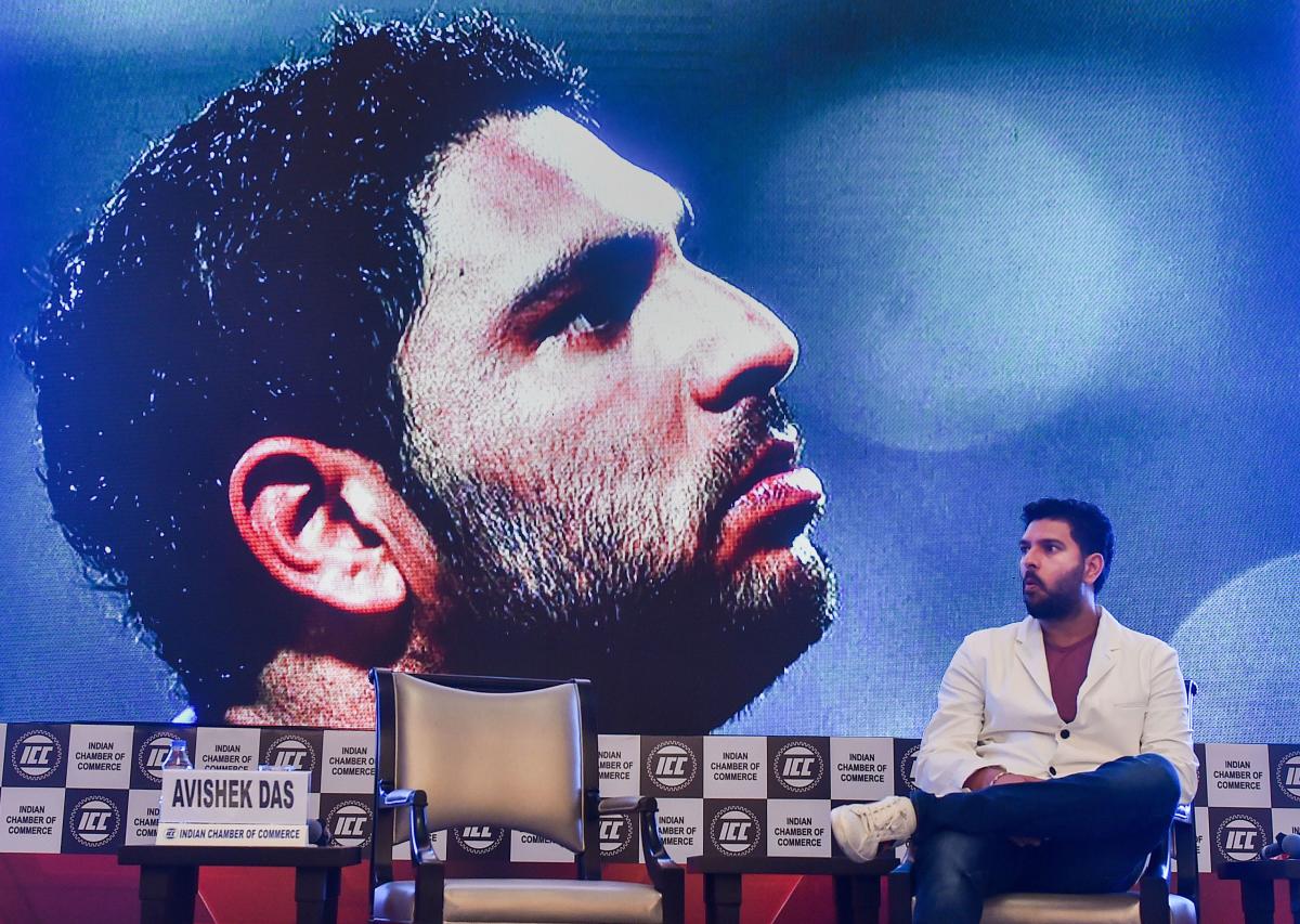 Yuvraj Singh 'bats' for the bottle cap challenge