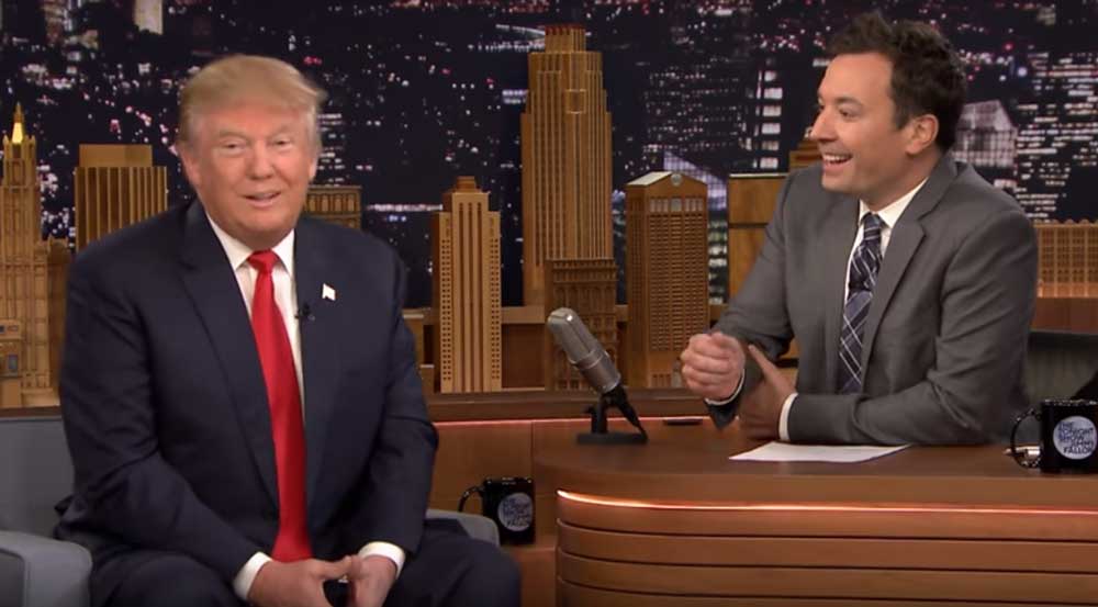 Donald Trump tells Jimmy Fallon to 'be a man'