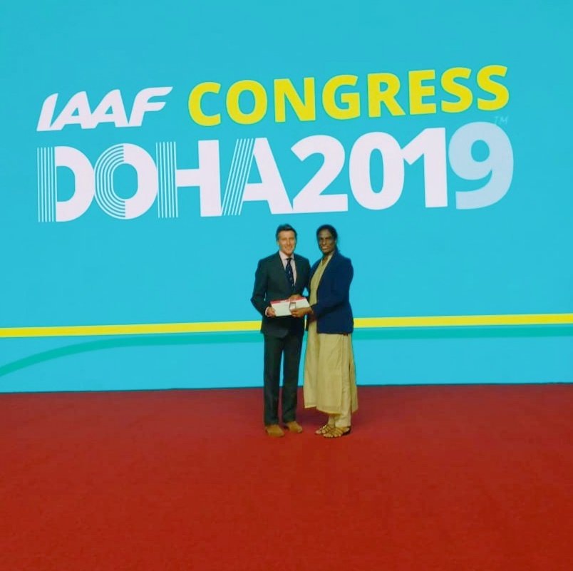 PT Usha honoured with IAAF Veteran Pin