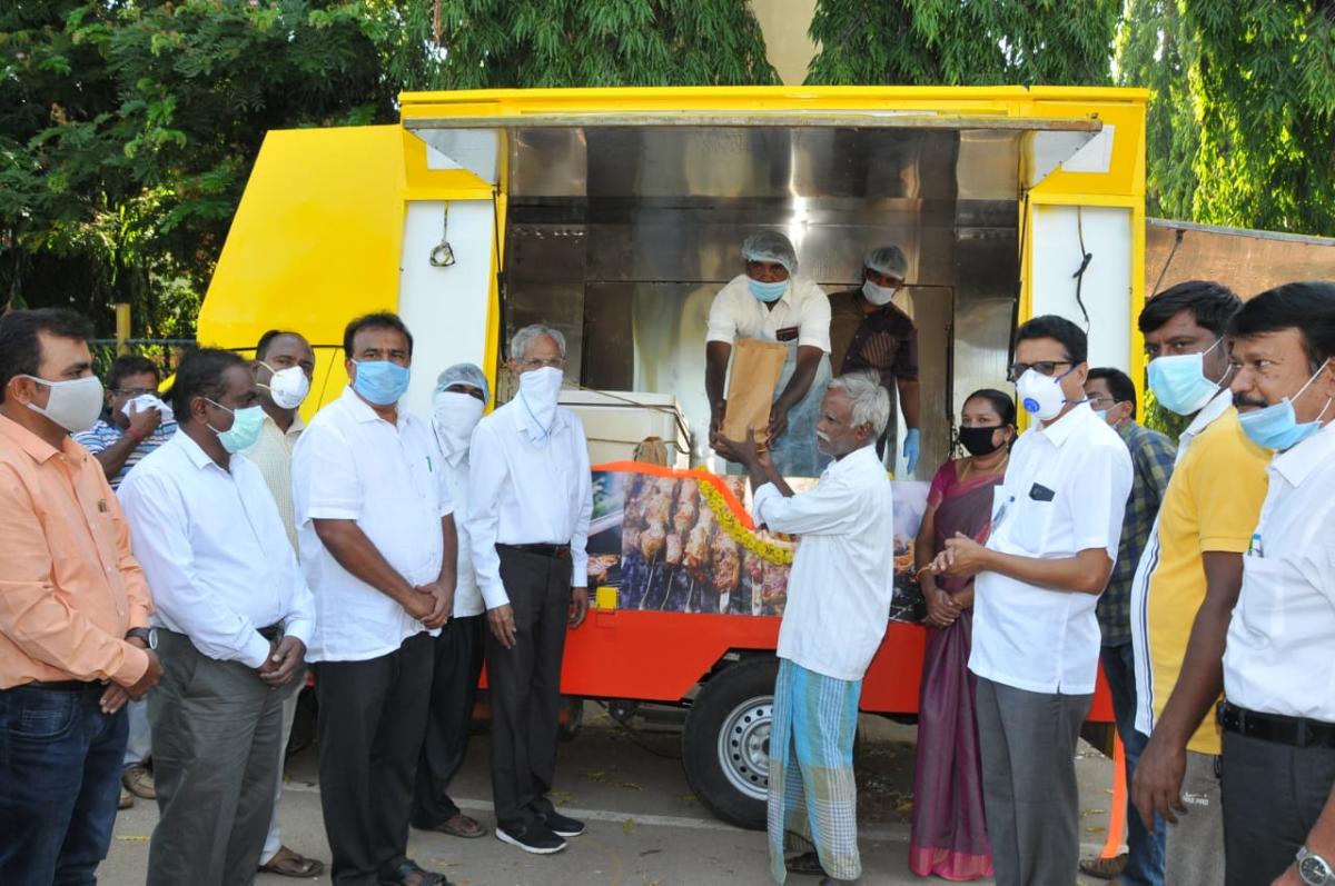Mobile meat sales unit launched in Tumakuru
