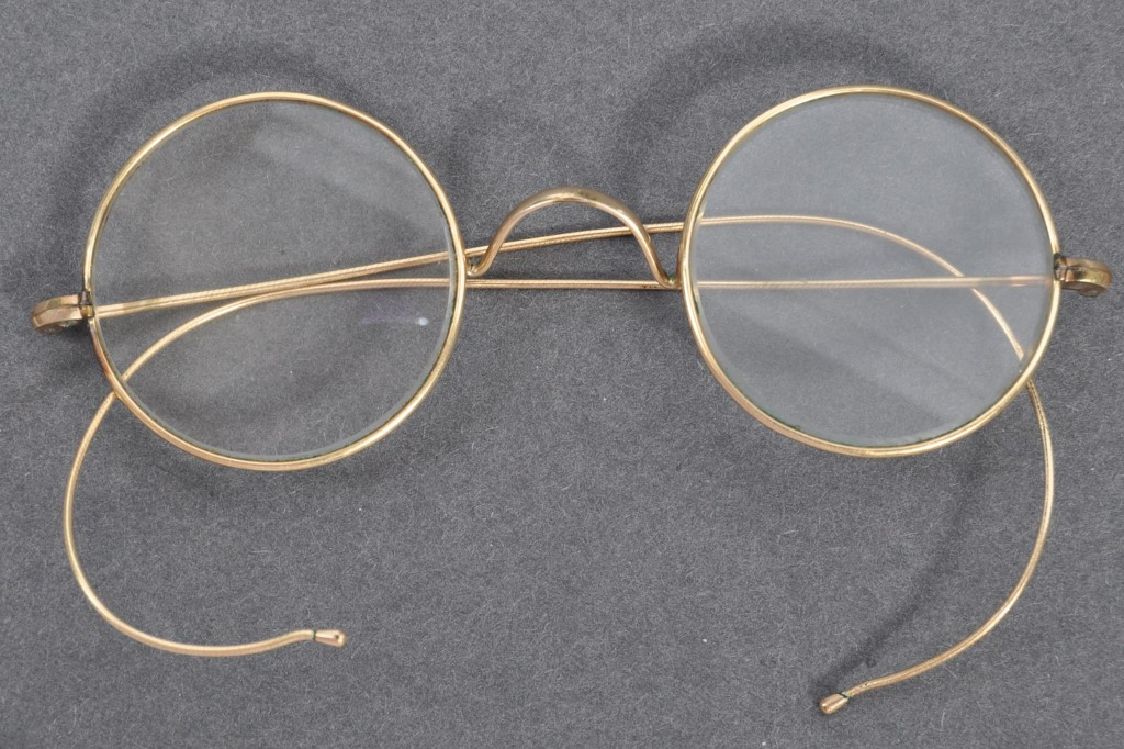 A pair of glasses that once belonged to Indian independence icon Mohandas Karamchand Gandhi. Credit: AFP