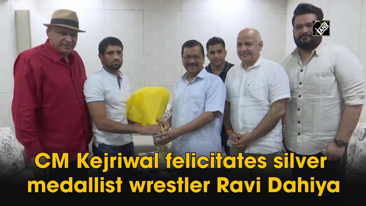 CM Kejriwal felicitates silver medallist wrestler Ravi Dahiya 