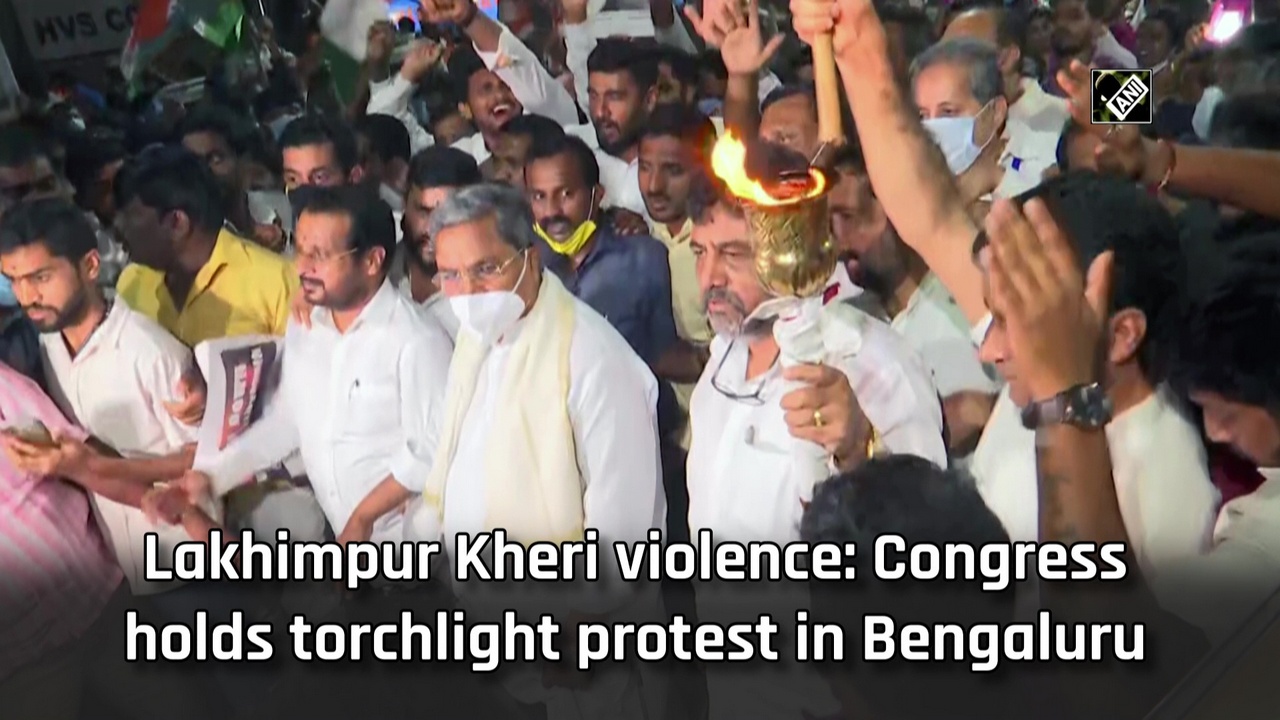 Lakhimpur Kheri violence: Congress holds torchlight protest in Bengaluru