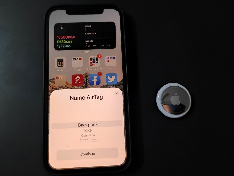 Apple iPhone users can assign names to each AirTag. Credit: DH Photo/KVN Rohit