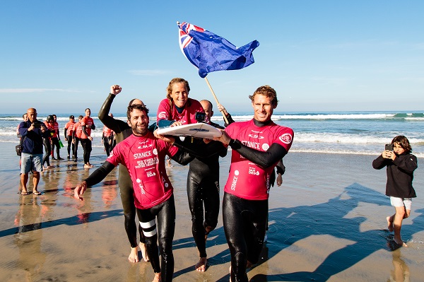 Sam Bloom on becoming World Adaptive Surf Champion 2018,La Jolla, San Diego. PHOTO BY CHRIS GRANT, ISA