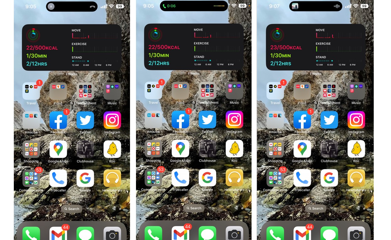 Dynamic Island feature on Apple iPhone 14 Pro Max. Credit: DH Photo/KVN Rohit