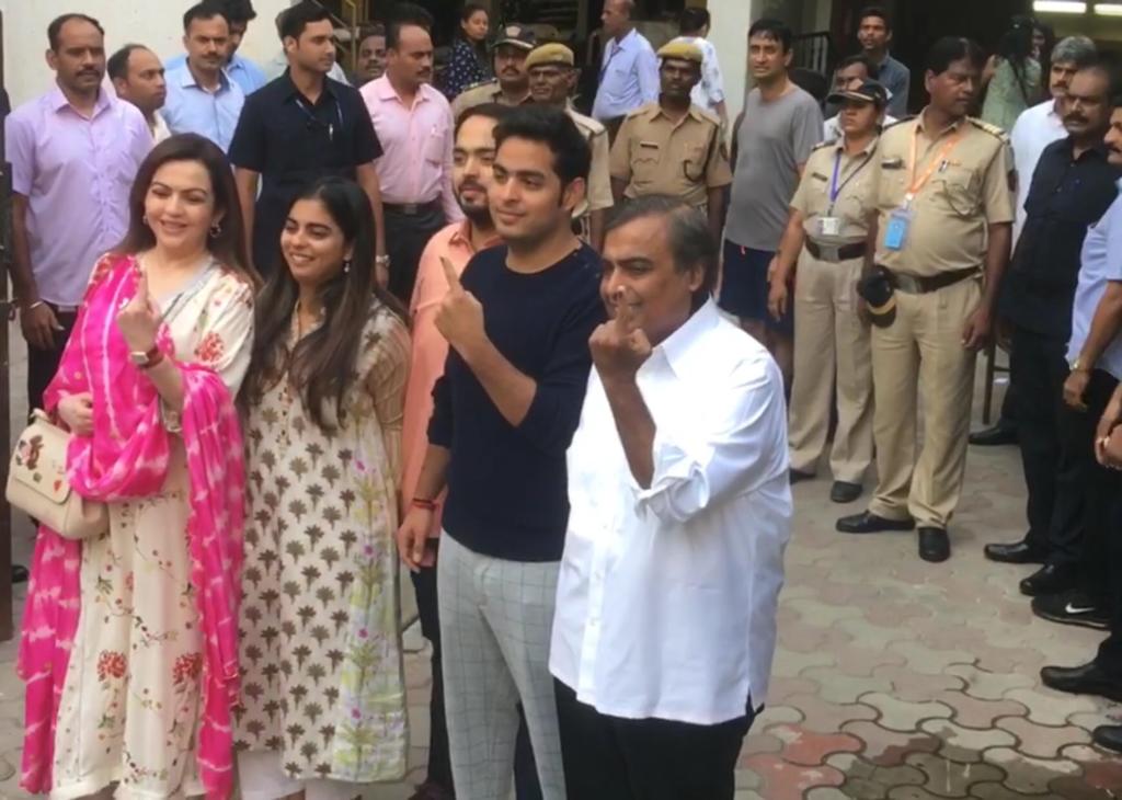 Mukesh Ambani and family