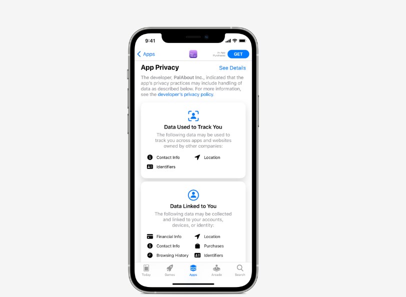 Apple App Store privacy label. Credit: Apple
