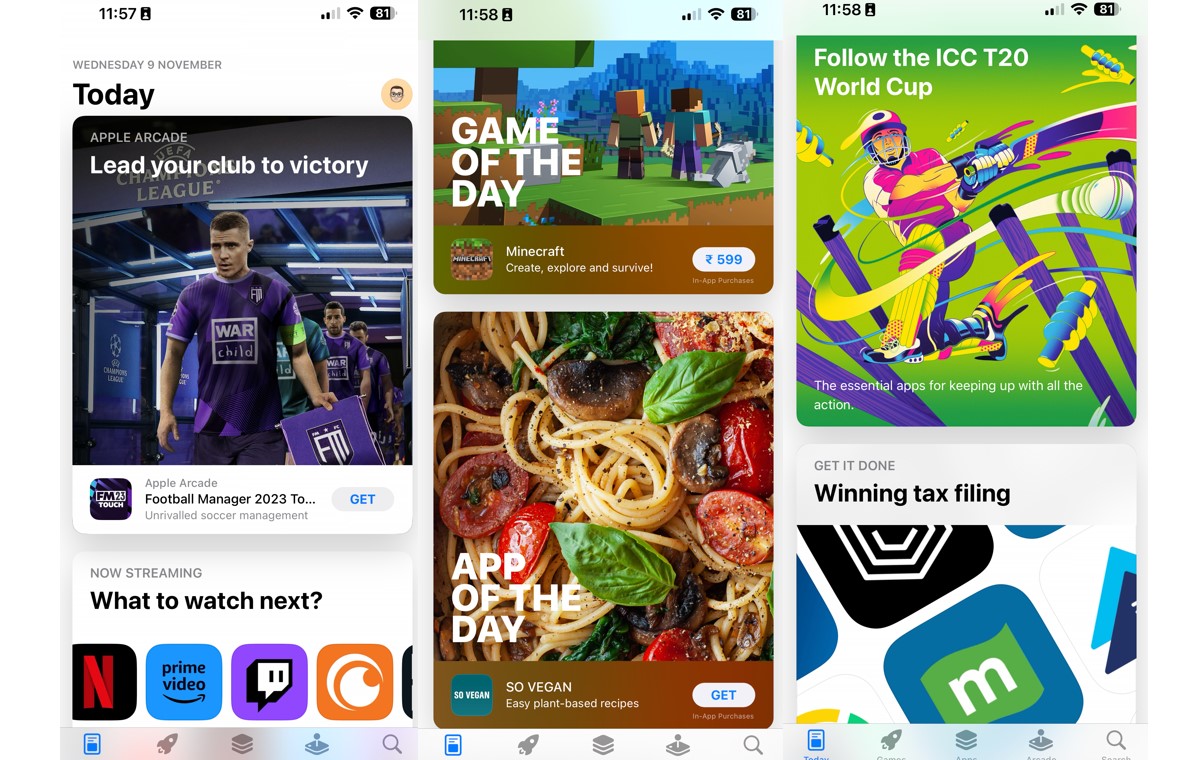 Todays tab on Apple App Store (screengrab)