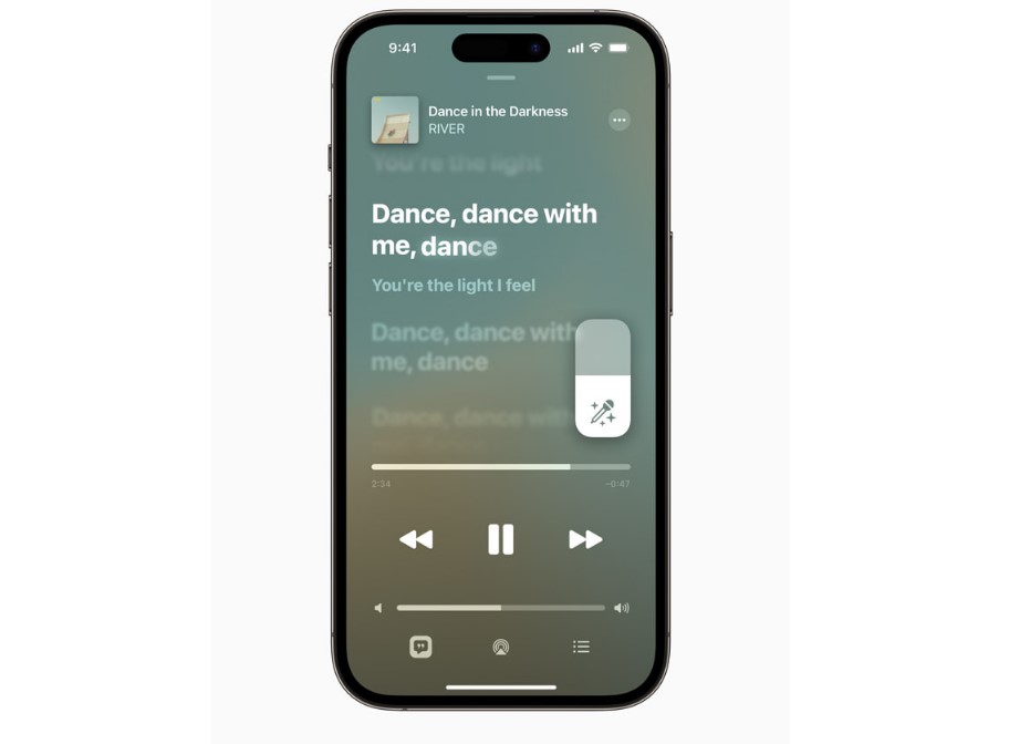 Apple Music's Sing feature. Credit: Apple