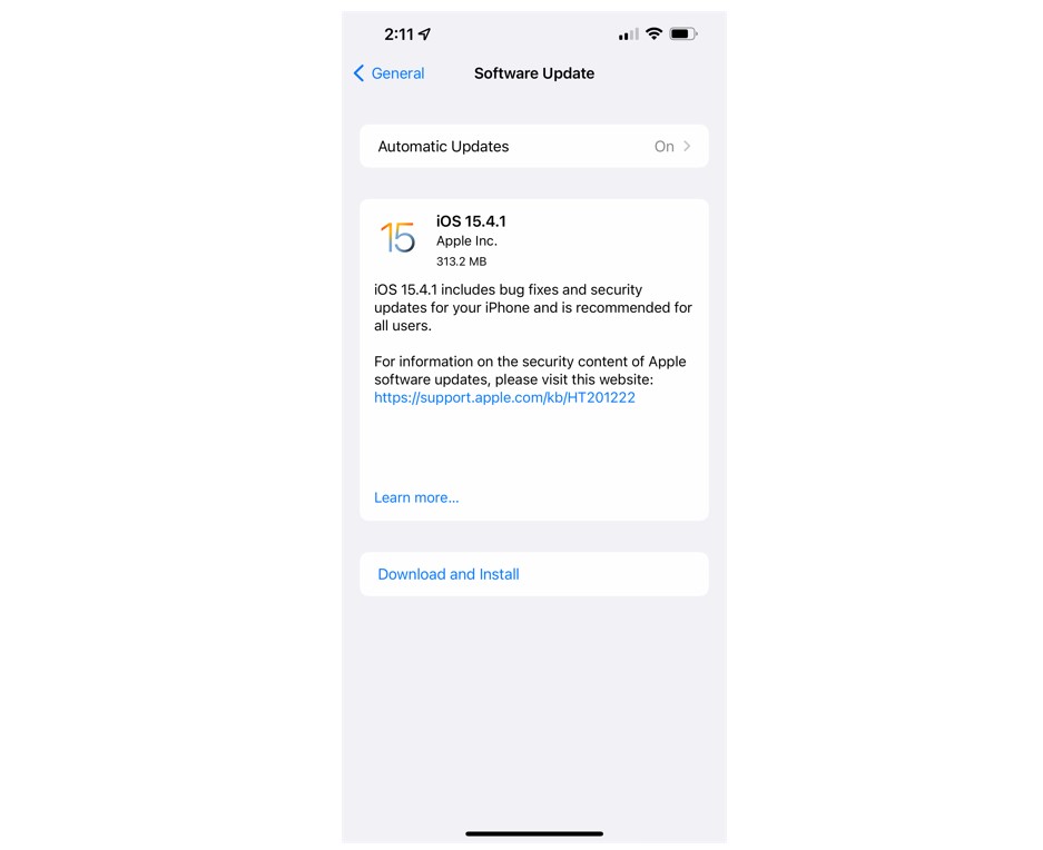 Apple iOS 15.4.1 update. Credit: DH Photo/KVN Rohit