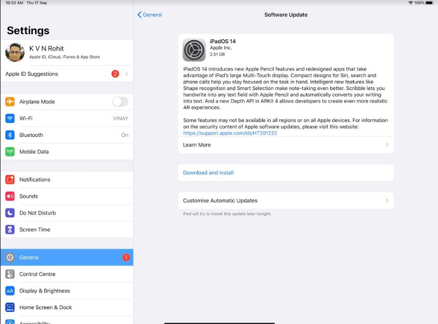 Apple iPadOS 14 released. Credit: DH Photo/KVN Rohit