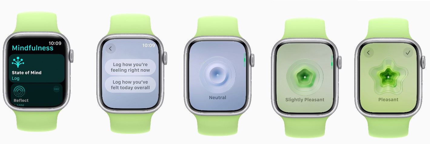 Apple watchOS 10 brings a new State of Mind feature to Mindfulness app. Credit: Apple