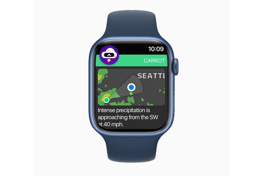 Carrot Weather was the best Apple Watch app of 2021. Credit: Apple
