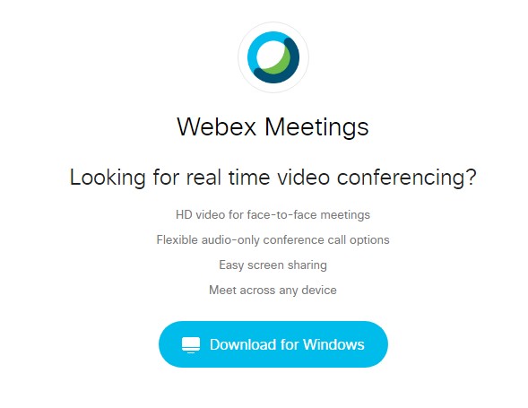 Cisco Webex app for Windows. Credit: Cisco website