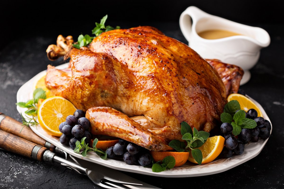 Whole stuffed roasted chicken