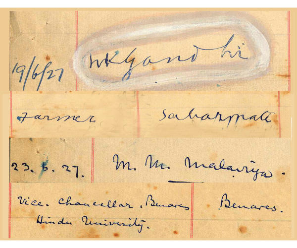 Gandhi’s remarks in the visitor’s diary.