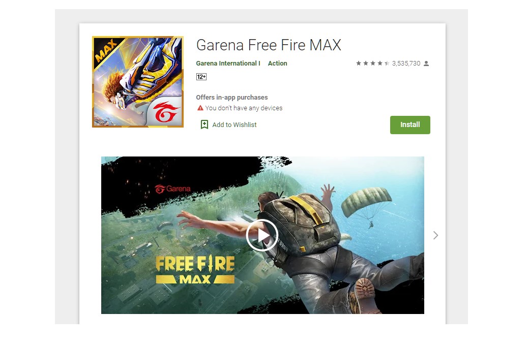 Garena Free Fire MAX was adjudged Users’ Choice Game of 2021 on Google Play store