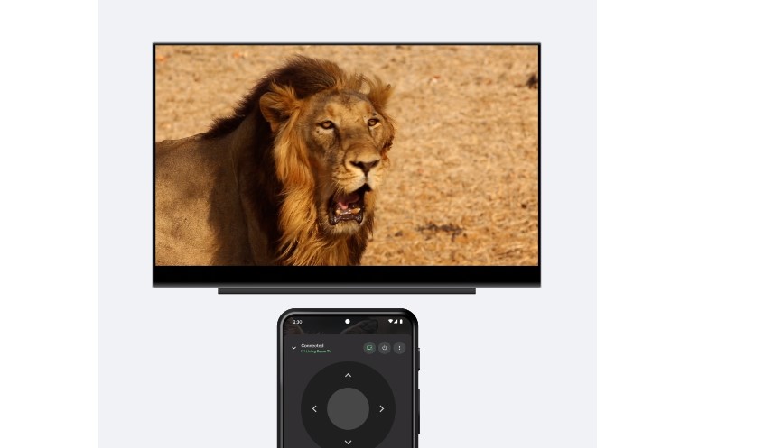 Users will be able to cast directly from the Google TV app on the phone to a compatible TV with a single tap Credit: Google
