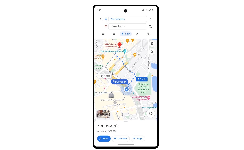 Google Maps gets new glanceable directions feature. Credit: Google