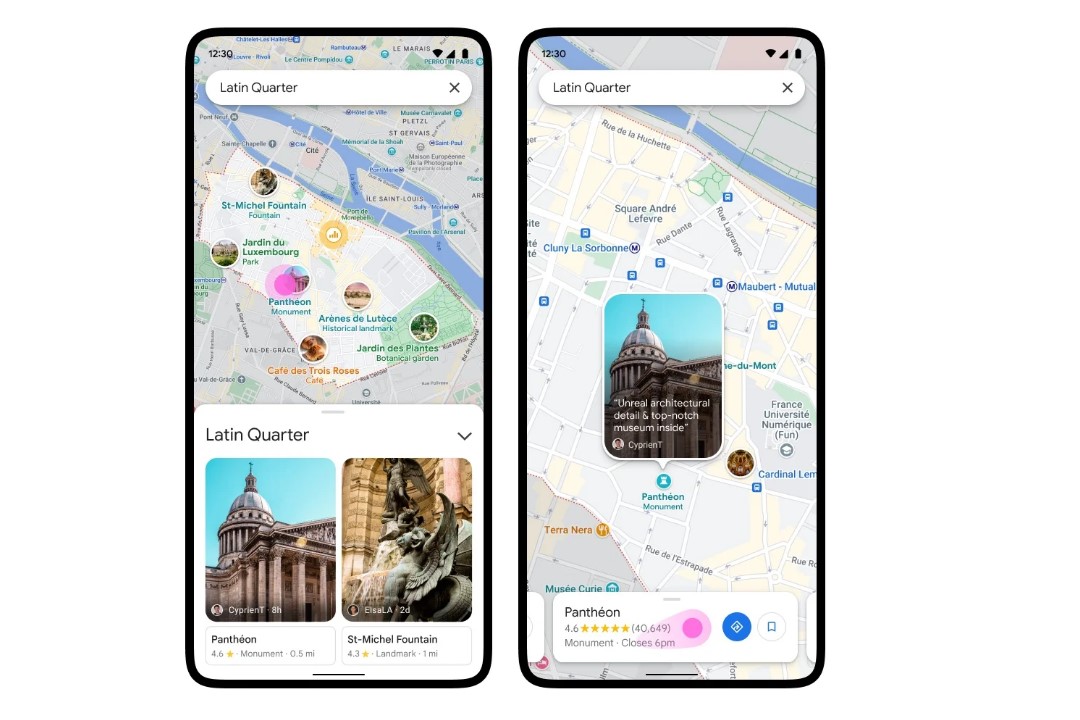 Google Maps neighbourhood vibe features. Credit: Google