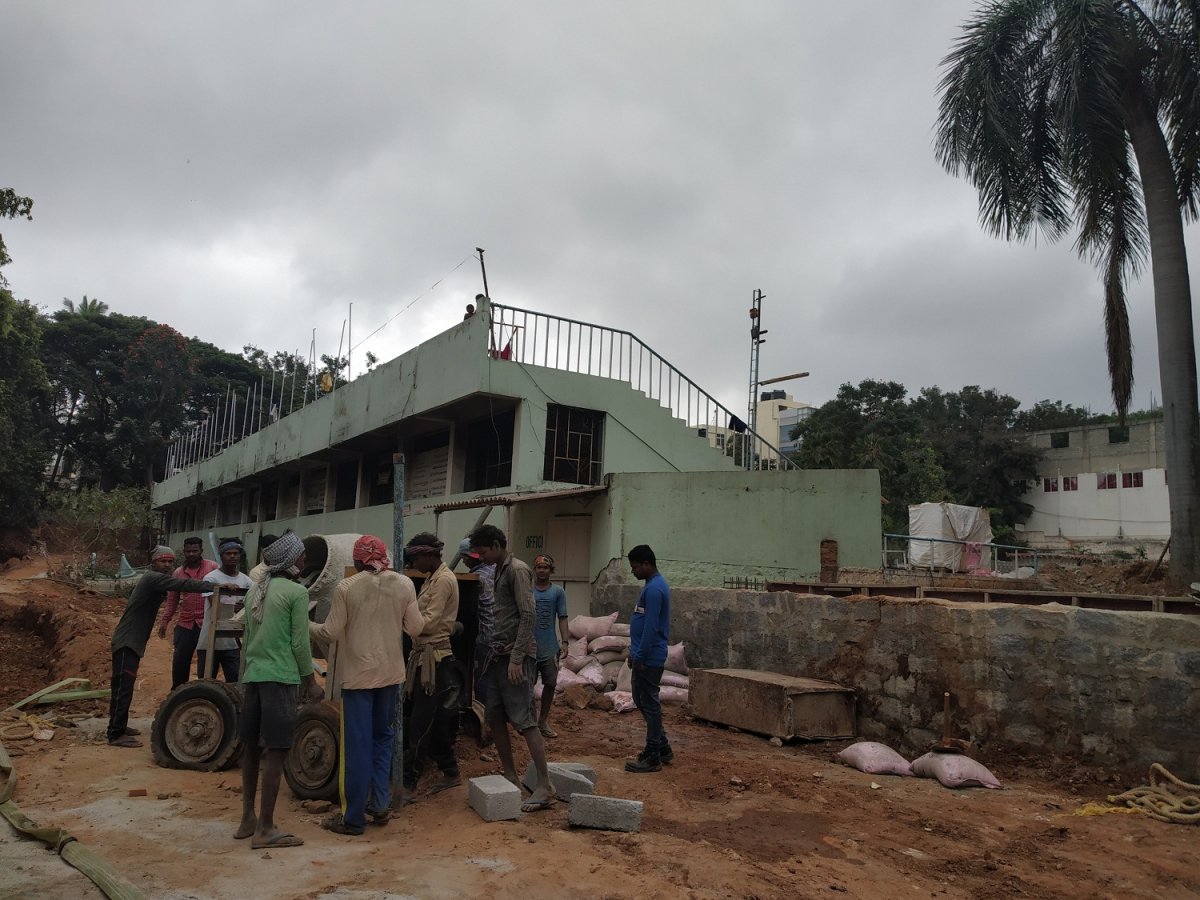 About 50 to 60 workers are engaged in the construction now.