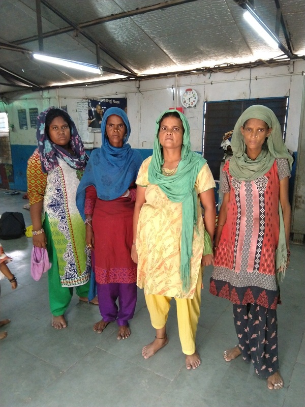 Some of the women at the rain basera.