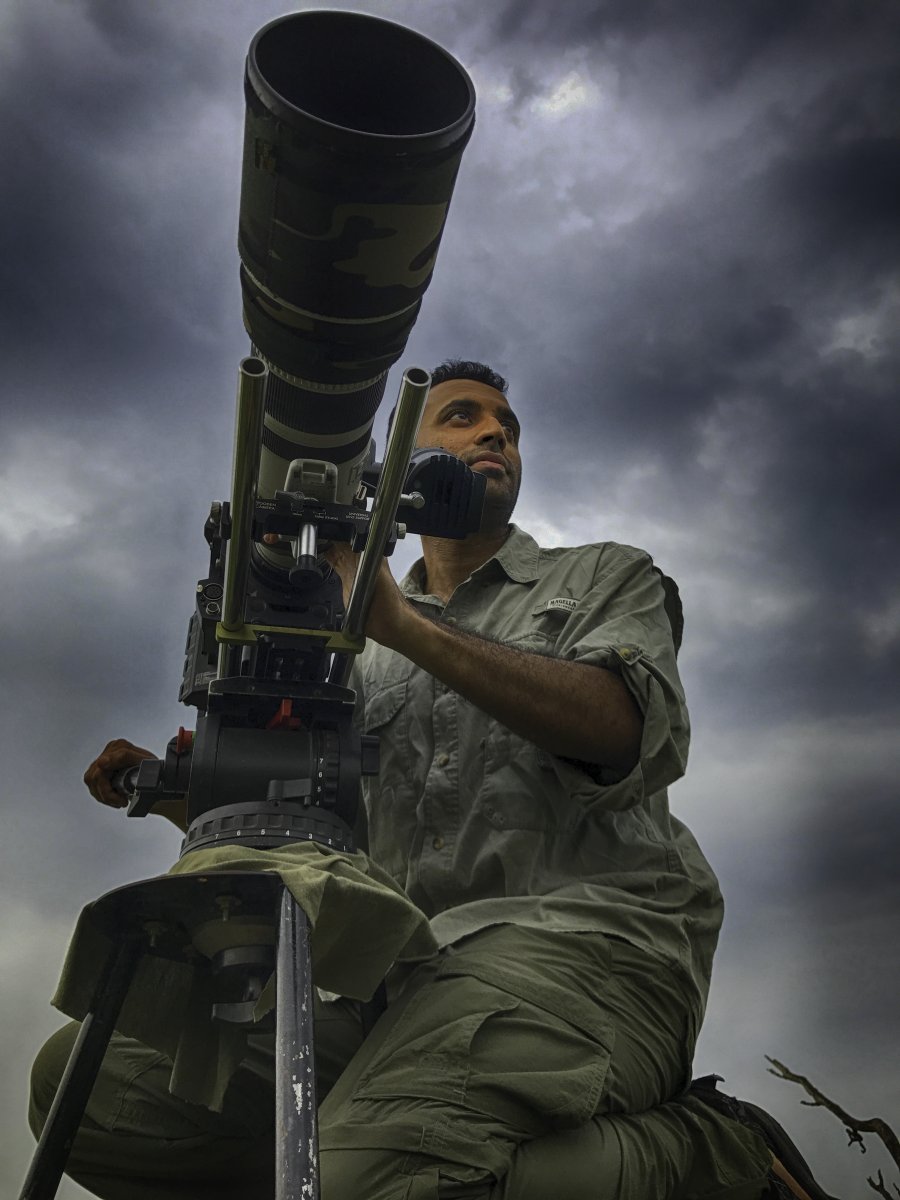 The documentary is shot in 4K.Seen in photo, wildlife filmmaker Amoghavarsha J S.