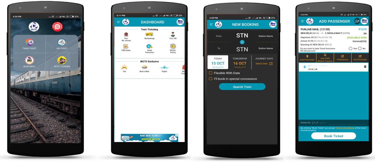 IRCTC Rail Connect offers a clean interface to book tickets with ease; Picture credit: Google Play store (screen-grab)