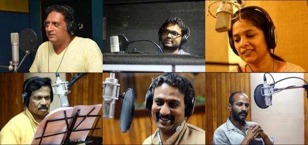 Film artistes reading out Kannada stories for the Keli Katheya project.