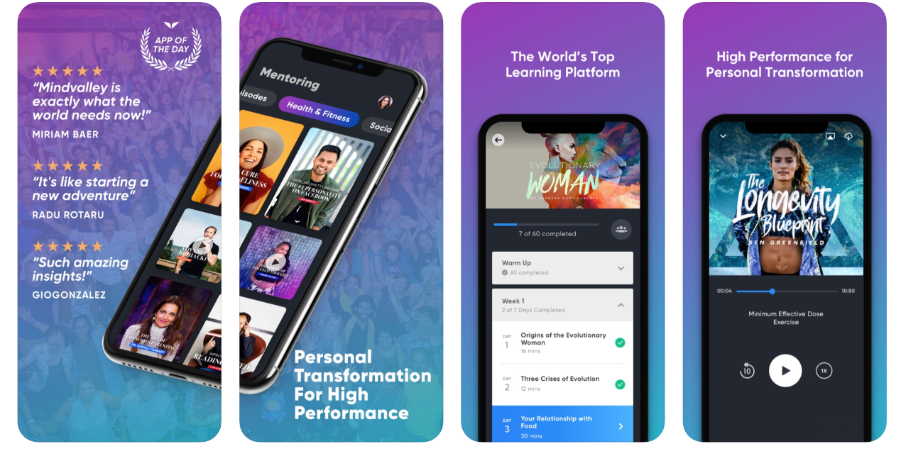 Mindvalley app for iPhone. Credit: Apple