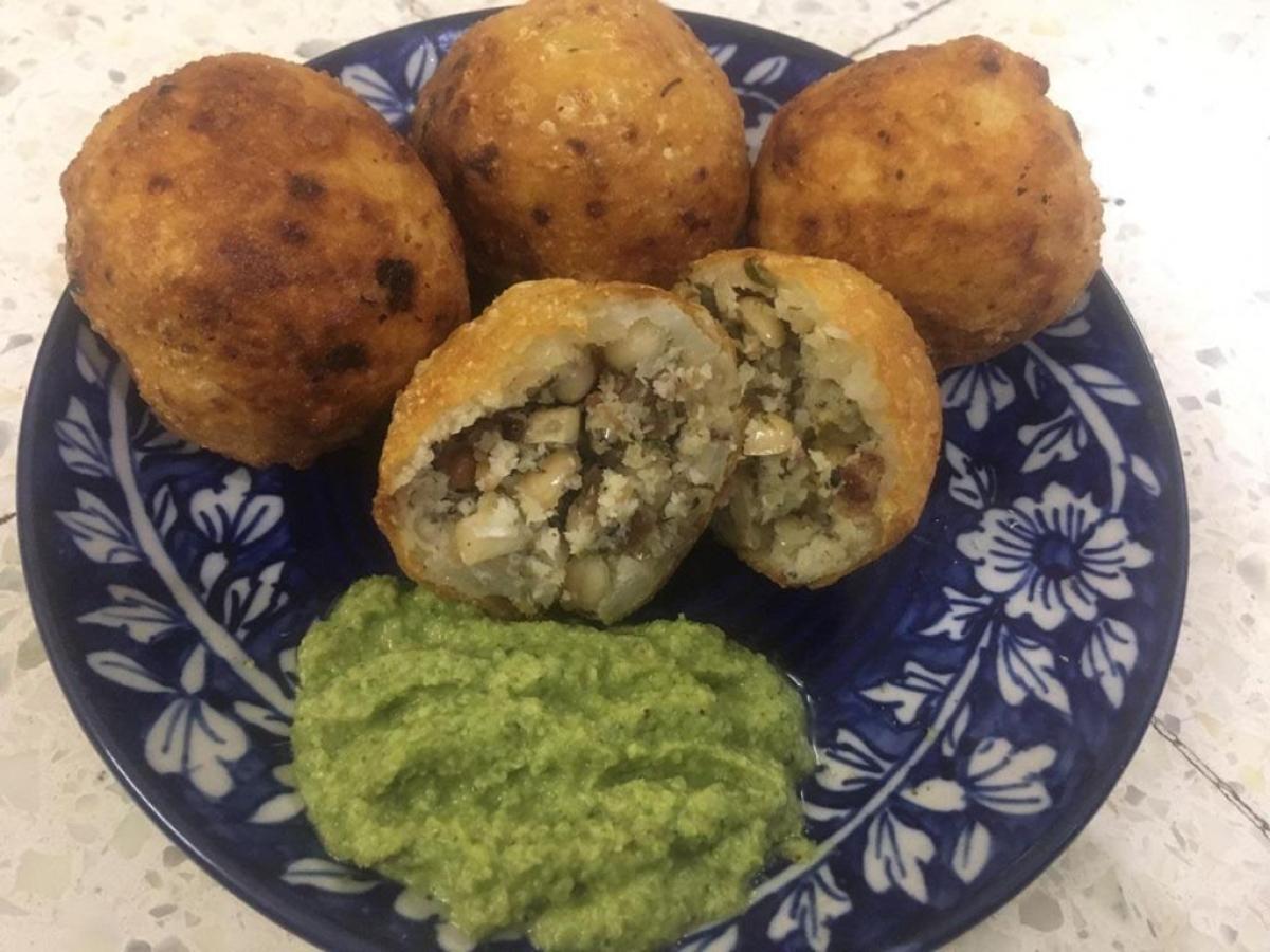 Farali pattice is a Gujarati potatodish filled with coconut, dry fruits.Pic credit: Saloni Chaglani