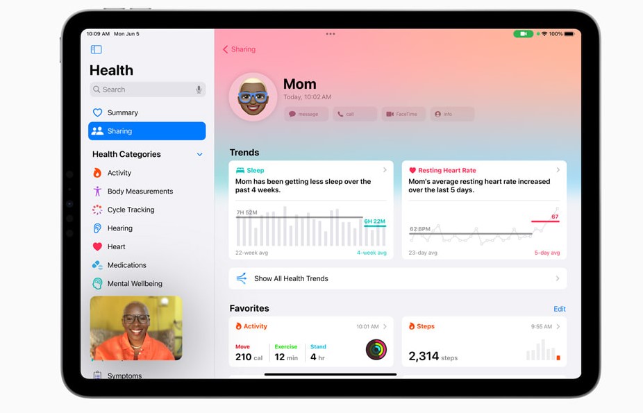 Health App for iPad. Credit: Apple