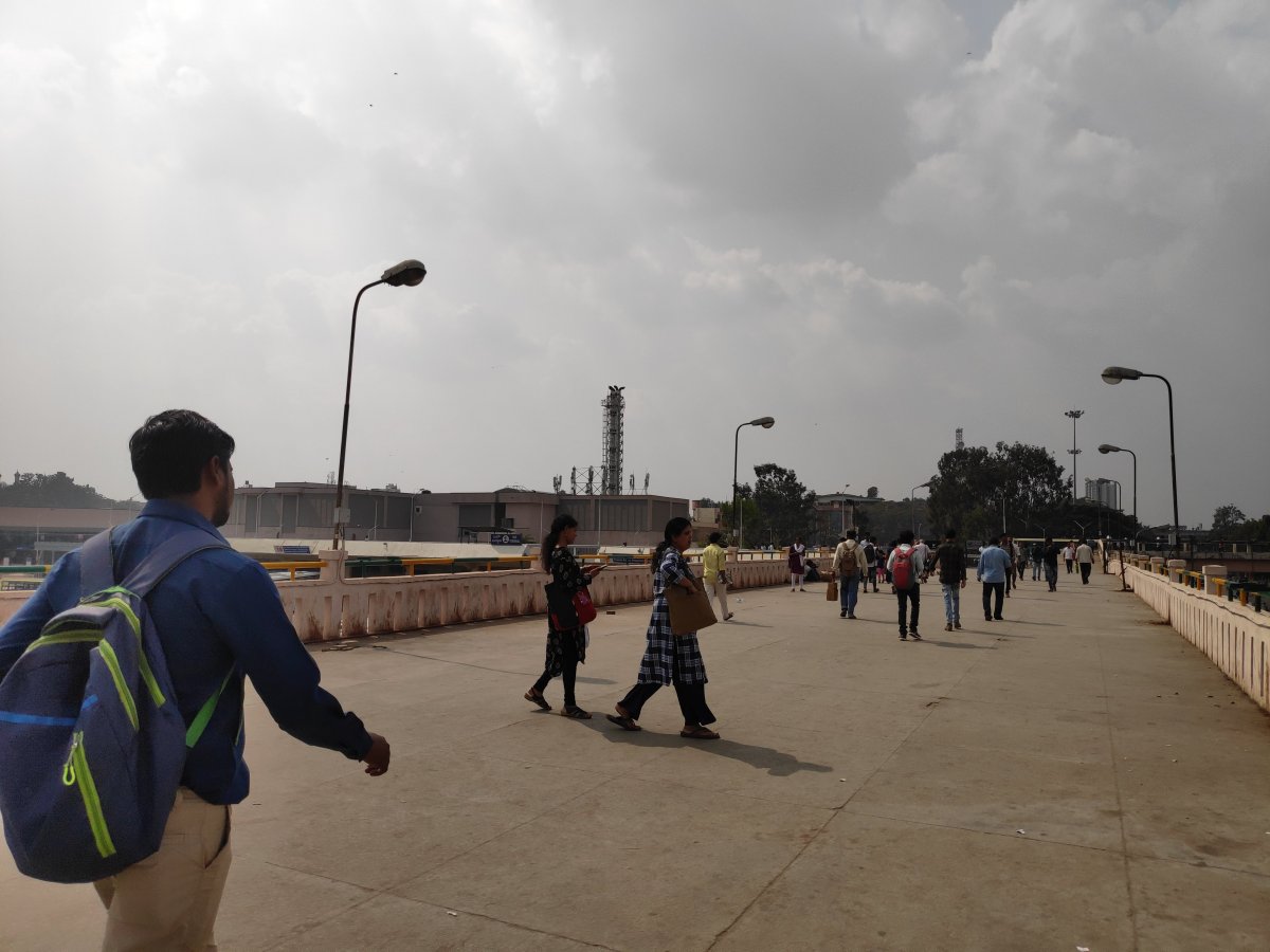 Many people don’t use the Majestic Flyover (above) even though it is in a goodcondition. They cross the road amidst heavy traffic to save time.