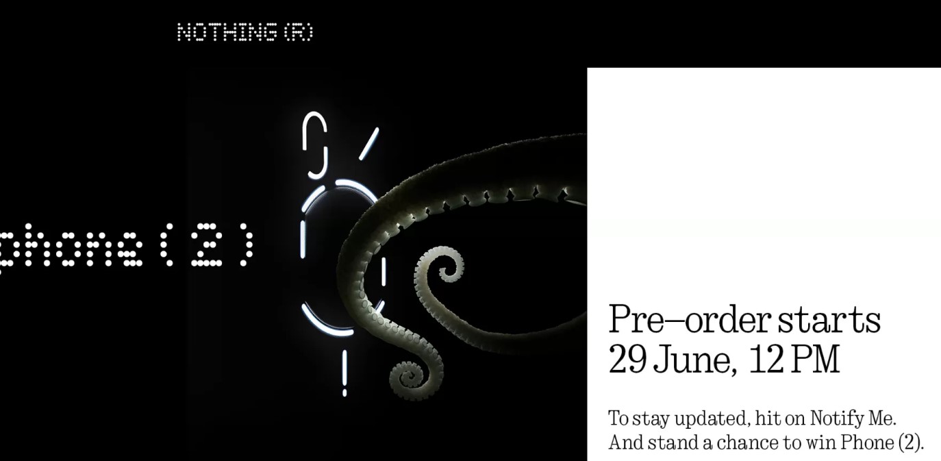 Flipkart's Nothing Phone(2) pre-order teaser.
