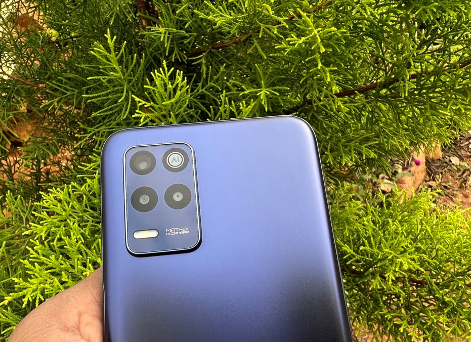 Realme 8s 5G sports a triple camera module. Credit: DH Photo/KVN Rohit