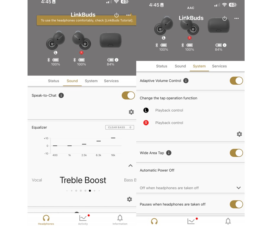 Sony's Connect Headphones offer equaliser feature for LinkBuds TWS earphones. Credit: DH Photo/KVN Rohit